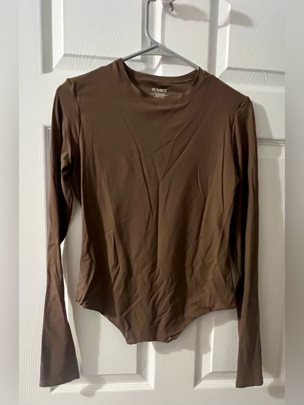 Brown Long Sleeve Crew Neck Bodysuit

Bottom has damage.
